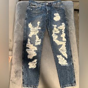 PHILIPP PLEIN Distressed Crystal Denim